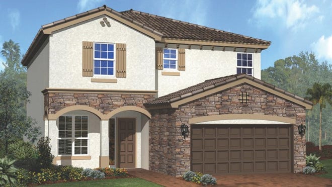 The 2,408-square-foot Monticello at Capistara offers five bedrooms, three baths, and a two-car garage.