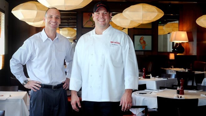 BrickTop’s General Manager John Becker, left, and Chef Lee Morris are preparing to open the new restaurant on Monday. (Photo by Meghan McCarthy/Palm Beach Daily News)