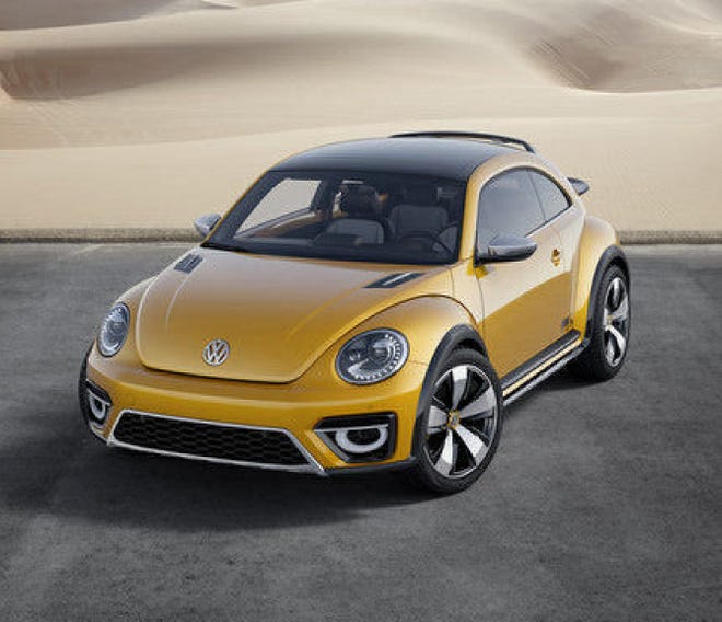The Beetle Dune concept car is meant to appeal to skiers and outdoor enthusiasts, with such features as a roof spoiler that fits skis and improved off-road performance.