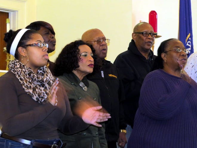 The Friendship Baptist Church of Corning performs during Monday's observance of Dr. Martin Luther King Jr. Day in Bath.