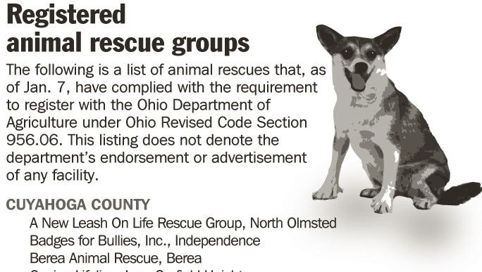 Unregistered dog-rescue groups operating illegally, Ohio says