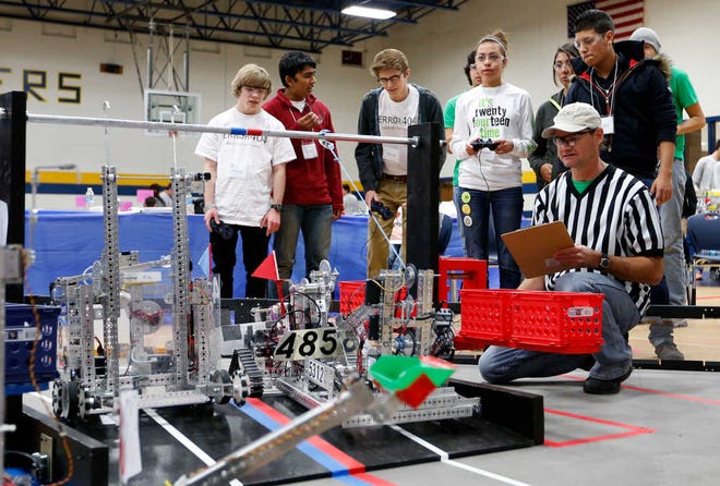 Contestants are judged during the Robot Challenge Saturday in Lubbock. (Tori Eichberger AJ/Media)