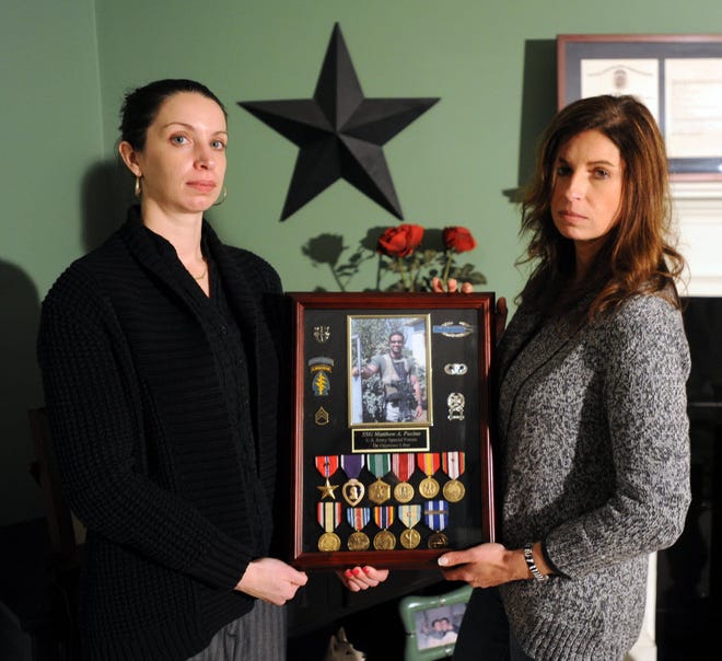 Lisa Pucino-Haglof (right) and her sister Melissa Pucino have finally some satifaction that the person who was using their brother's identity has been caught. Their brother, in the photograph is Staff Sergeant Matthew Pucino.
