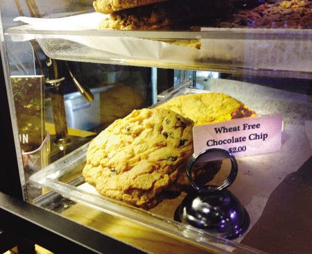 Many eateries are including gluten or wheat free items on their menus, like these wheat free cookies at the White Heron in Portsmouth. There are other forms of gluten in oats, rye or barley.