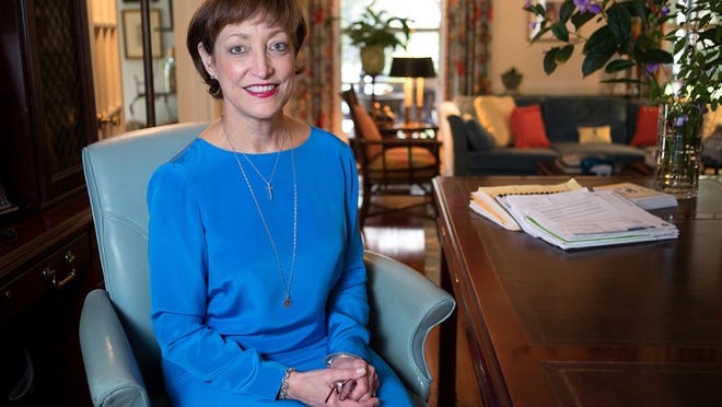 Charlotte Pelton in her home office. Pelton’s PR firm, Charlotte Pelton & Associates, was recently awarded a contract with the United States National Committee for UN Women.