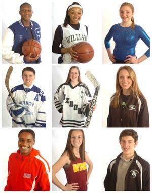 Members of the nine Patriot Ledger's winter All-Scholastic teams for the winter season of 2013 in boys and girls basketball, boys and girls hockey, boys and girls indoor track, wrestling, swimming and gymnastics.