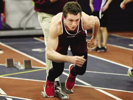 Ioanna Raptis/File photo
Peter Hamblett was part of a Portsmouth High School record run in the 4x200 relay during an indoor track meet Sunday in Gorham, Maine.