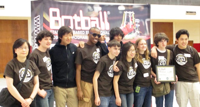 The Medford High School Robotics team was honored at the Jan. 27 Medford School Committee meeting for its fifth place finish at the New England Regional Tournament on May 4. Courtesy Photo