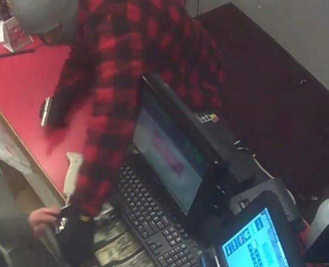 The Sanford Police Department has on its Facebook page this image of the robbery of the store of 88 High Street on Saturday night.