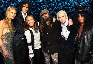 Beth and Howard Stern, Steven Tyler, Rob Zombie, John 5 and Slash | Photo Credits: Kevin Mazur/Getty Images