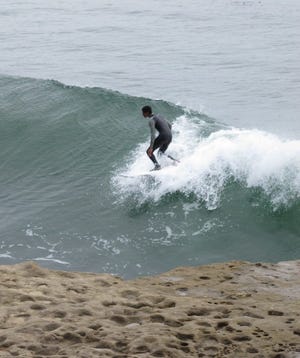 “Surfing U.S.A.” is the ongoing theme along the coastline in Santa Cruz, Calif.
