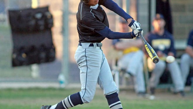 Hendrickson Hawk Junior Rios (2) gets an RBI single against McNeil last season. Rios is one of a handful of seniors on the team this spring. Ben Conlan/ FOR PFLUGERVILLE PFLAG