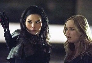 Katrina Law and Caity Lotz | Photo Credits: Cate Cameron/The CW