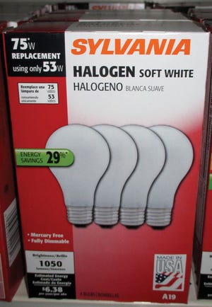 Three types of light bulbs are CFLs, LEDs and halogen. LEDs cost about $20 and use 80 percent less energy. Their lifespan is 20-plus years. CFLs cost about $2 and use 75 percent less energy and have about a nine-year lifespan. Halogens cost about $1, use 30 percent less energy and last about one year.