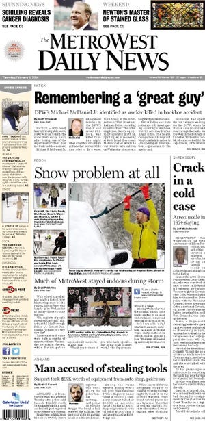 Front page of the MetroWest Daily News for 2/6/14