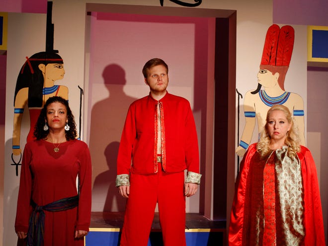The Gainesville Community Playhouse production of “Aida,” with Alison Robbins in the title role, Paul Rye as Radames, and Susan Christophy as Amneris, continues through Feb. 23.