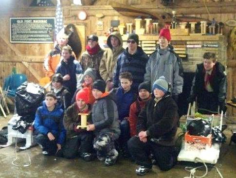 Pictured are the second-place winners of last weekend's Grand Old Boy Scout Klondike Derby: a patrol from Troop 102 from Lowell.