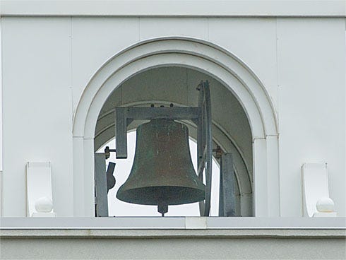 A new bell tower for the east entrance of St. Simon's on the Sound Episcopal Church in Fort Walton Beach will be installed 9:30 a.m. Thursday. The previous tower was stolen while being repaired last September.