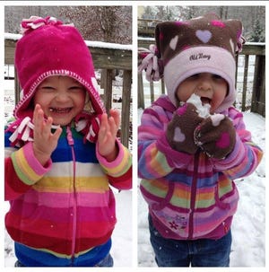 From Facebook fan Brittney Victoria Barclift: Linley and her sister Alainah Barclift play in the snow Tuesday.