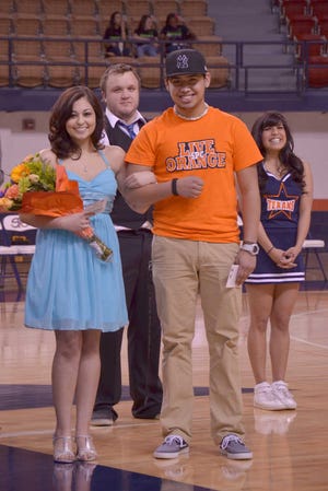 South Plains College's homecoming king, Nathaniel Gonzalez from Lubbock with queen Megan Perez, from Shallowater.