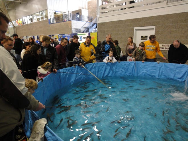 Try to catch a fish in the Trout Pond at the Rockford Boat, Vacation & Fishing Show this weekend, Feb. 14-16, 2014, at Indoor Sports Center in Loves Park.