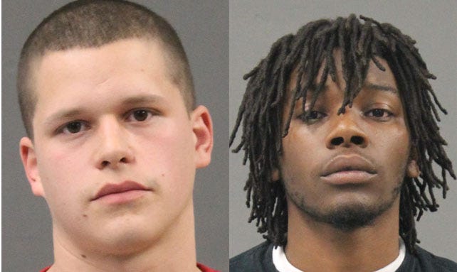 Curtis Maciel, 24, left, and Shondell Rateree, 21, were arrested separately Friday, in parts of town near where a robbery occurred, according to a statement from the Barnstable Police Department.
