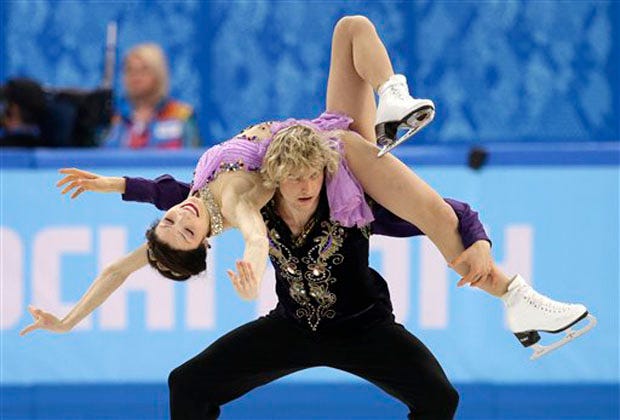 Meryl Davis and Charlie White of the United States compete in the ice dance free dance figure skating finals at the Iceberg Skating Palace during the 2014 Winter Olympics on Monday in Sochi.