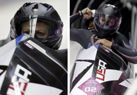 Newtown's Jamie Greubel and Elana Meyers, whose parents are from Pemberton Township (N.J.), are seeded third and second, respectively, in their 2-man bobsled event at the Olympics in Sochi.