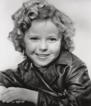 Child star Shirley Temple in "Bright Eyes" (1934), the film where Temple sings her signature song "On the Good Ship Lollipop."