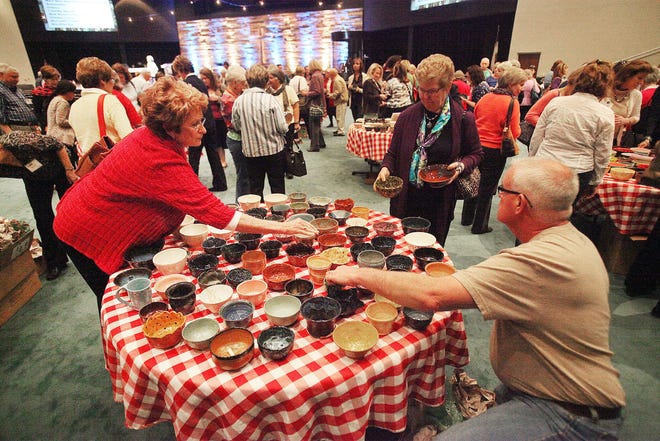 There were 1,200 bowls made, decorated and available for sale at the annual empty bowl fundraiser.