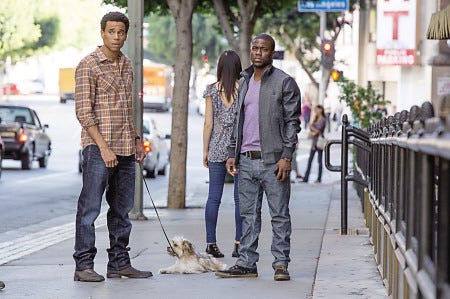 AP Photo
Michael Ealy, left, and Kevin Hart in a scene from “About Last Night.”