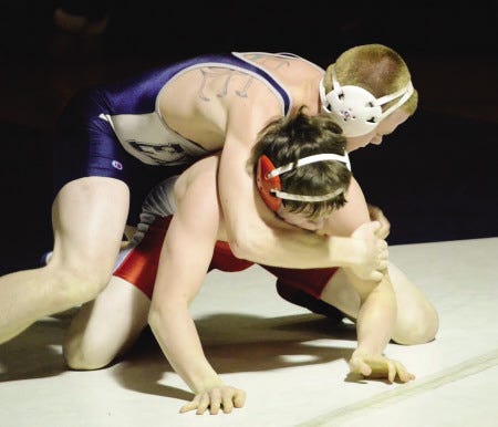 Ryan O'Leary photo Exeter High School senior David Burke is the top seed in the 182-pound bracket of the Division I wrestling championships scheduled for Saturday at Concord High School.