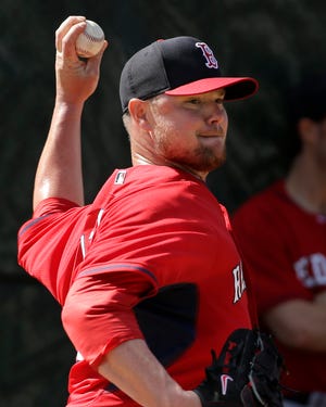 Red Sox pitcher Jon Lester practices on Thursday in Fort Myers, Fla.