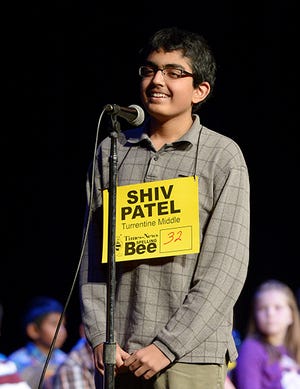 Turrentine Middle School student Shiv Patel won the 2014 Times-News Spelling Bee at Cummings High School auditorium Monday.