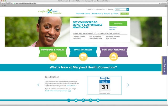 This screen image shows the website for Maryland's online health care exchange. House Republicans intent on highlighting the woes of President Barack Obamas health care law need to look no further than their own back yards, some of which are traditionally liberal strongholds. Marylands online health care exchange has been plagued by computer glitches since its rollout last year, reflected in abysmal enrollment numbers well below projections through January. The states lone Republican in Congress, Rep. Andy Harris, has asked the inspector general of the U.S. Health and Human Services Department to investigate. (AP Photo/State of Maryland) 
 This screen image shows the website for Oregon's health care exchange. House Republicans intent on highlighting the woes of President Barack Obamas health care law need to look no further than their own back yards, some of which are traditionally liberal strongholds. In Oregon, the online portal has struggled to sign up a single individual, and Republican Rep. Greg Walden recently sent a letter to the U.S. Government Accountability Office pressing for an inquiry. Officials in both states insist they are working to fix the problems. (AP Photo/State of Oregon)
