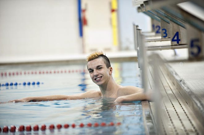Feature shot of Steven Keashon, who will be competing in the 200-yard freestyle and 500-yard freestyle at the District One championship meet. The practice runs from 3-5:30 p.m.