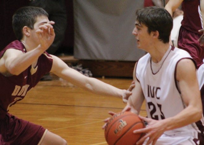 IVC junior Mason Schaub, right, looks to make a play against the Dunlap defense in a previous game.