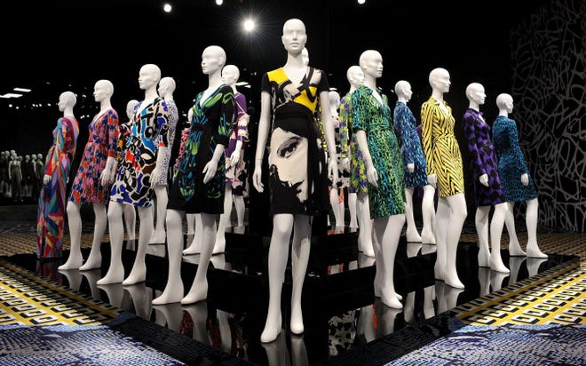 Designs from Diane von Furstenberg are featured at the "Journey of the Dress" exhibit in Los Angeles.