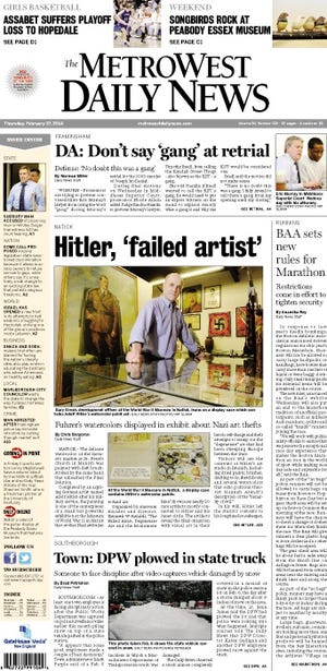 Front page of the MetroWest Daily News for 2/27/14
