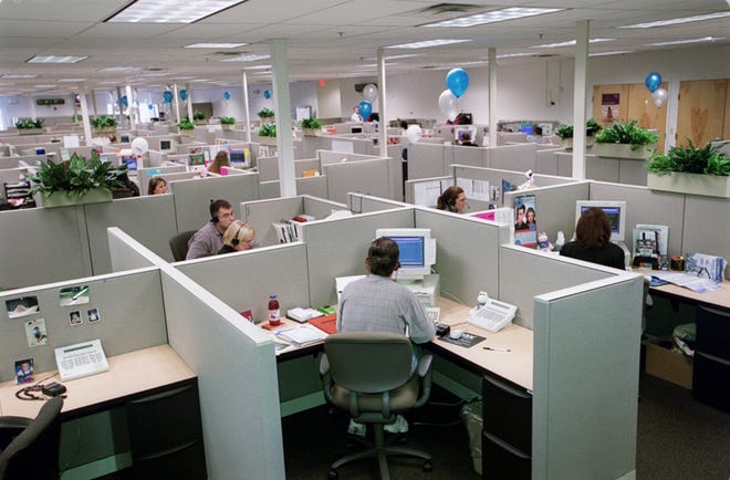 The Cox Communications New England call-center hub in West Warwick, pictured in 2000, when it opened.