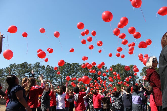 A balloon release was held in honor of Tanner Denton at Jefferson Elementary School. Denton was a student at Jefferson and passed away in December due to complications from kidney disease. Red was Denton's favorite color.