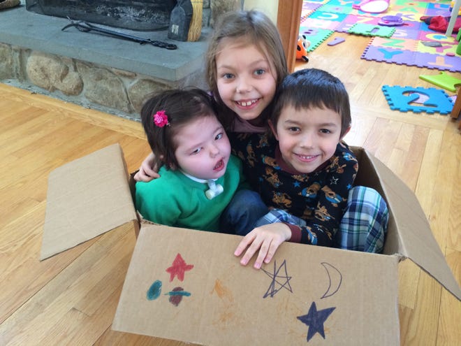 Three of the DuBeau children, from left: Brooke, 3, Vail, 7, and Luke, 5.

Courtesy photo
