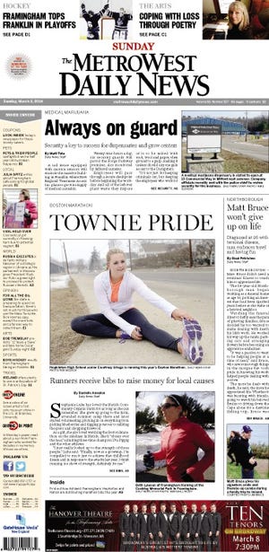 Front page of the MetroWest Daily News for 3/2/14