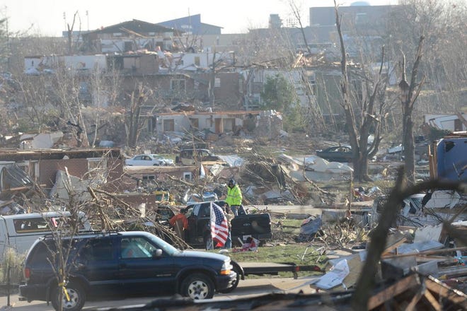 A scene of destruction Monday morning, Nov. 18, 2013 in Washington after hundreds of homes were destroyed Sunday by a tornado.