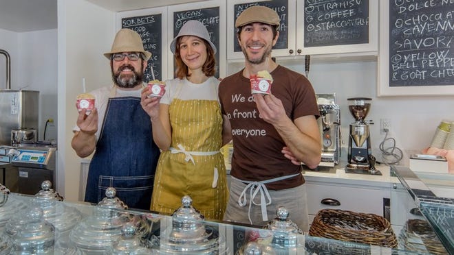 Leo Ferrarese, Francesca Silvestrini and Marco Silvestrini opened Dolce Neve gelato shop on South First Street.