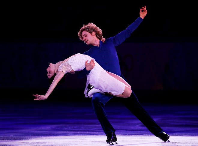 Meryl Davis and Charlie White of the United States perform during the figure skating exhibition gala at the Iceberg Skating Palace during the 2014 Winter Olympics, Saturday, Feb. 22, 2014, in Sochi, Russia.