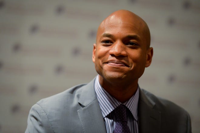 Wes Moore, author of "The Other Wes Moore," answers questions prior to his appearance at the Ringling College Library Association Town Hall Lecture Series at the Van Wezel Performing Arts Hall on Thursday, Mar. 6, 2014.