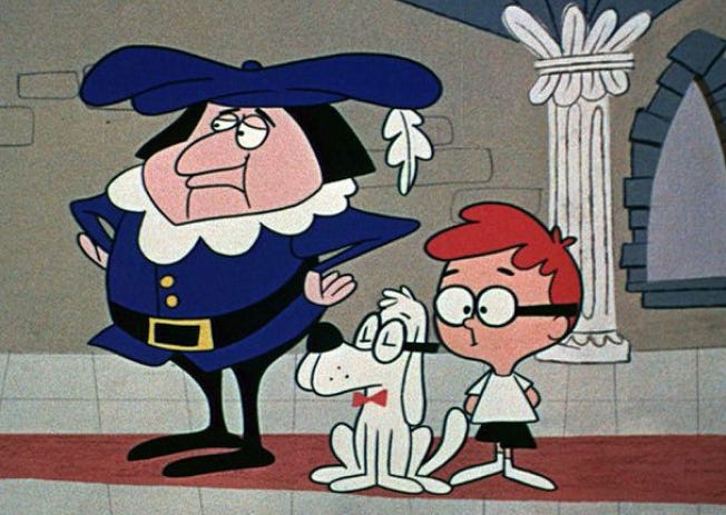 Mr. Peabody and Sherman, from the original TV shorts that ran as part of "The Rocky & Bullwinkle Show."