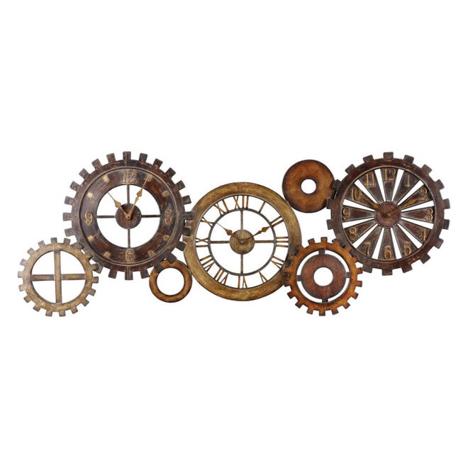 Seven-Piece Spare Parts Wall Clock Set from Kohl’s.