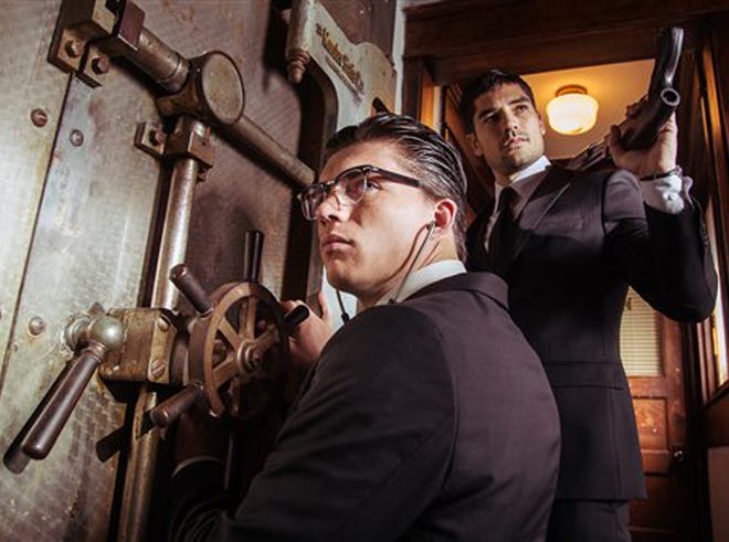 This image released by the El Rey Network shows Zane Holtz as Richie Gecko, left, and D.J. Cotrona as Seth Gecko in a scene from "From Dusk Till Dawn: The Series," premiering Tuesday, March 11, 2014, at 9 p.m. EDT.